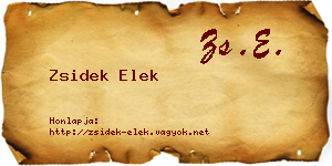 Zsidek Elek névjegykártya