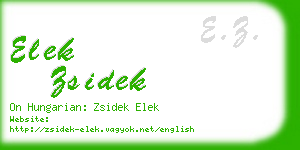 elek zsidek business card